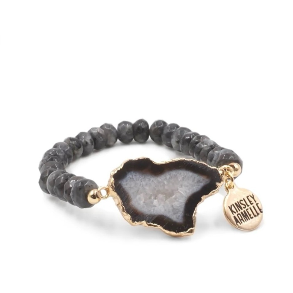 New Kinsley Armelle Agate Collection Smoky Bracelet (S/M)